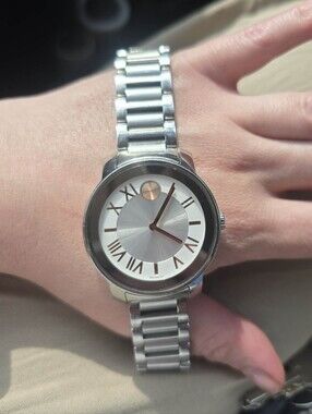 Movado Bold Water Resistant Silver Rose Gold